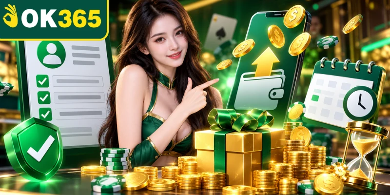 4 bước nhận ưu đãi 100% tại OK365 