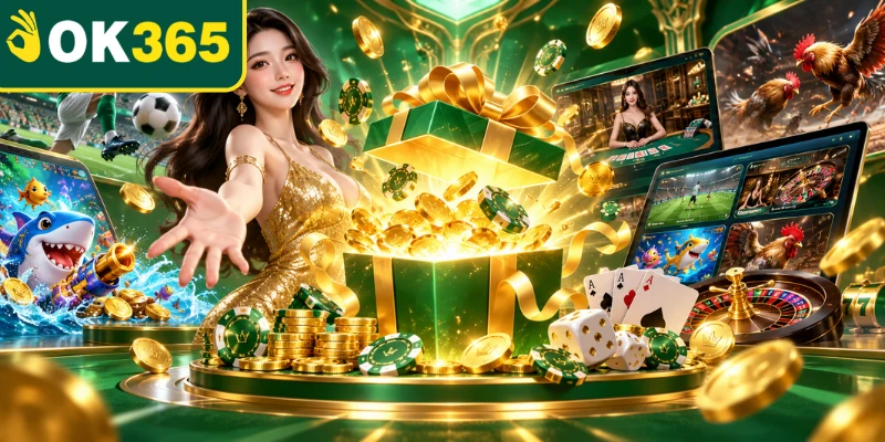 Thưởng nạp đầu OK365 100% hấp dẫn